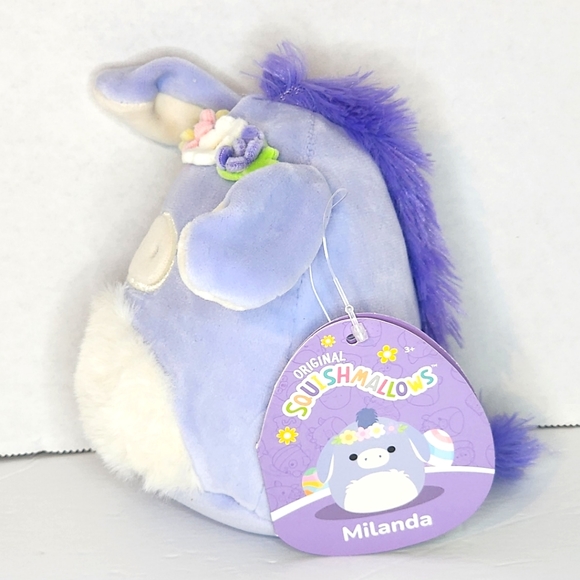 🐣 MILANDA 🫏 Blue Donkey w Flower Crown Easter 2024 Original Squishmallow ☆NWT☆ - Picture 4 of 8